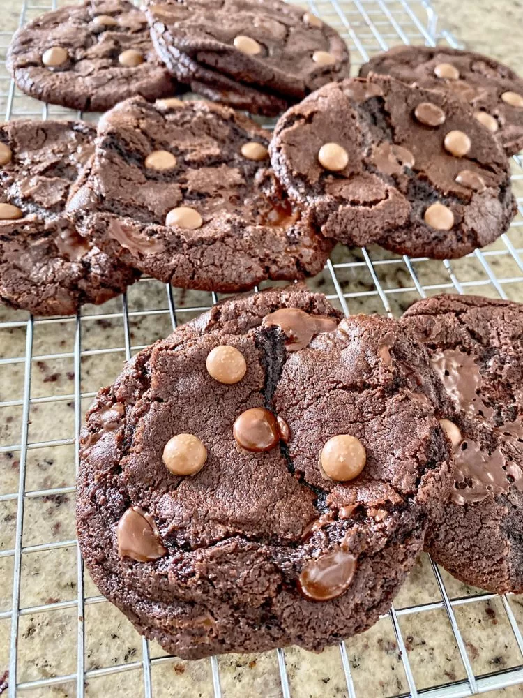 Cookies de chocolate com gotas de chocolate (double chocolate cookies)